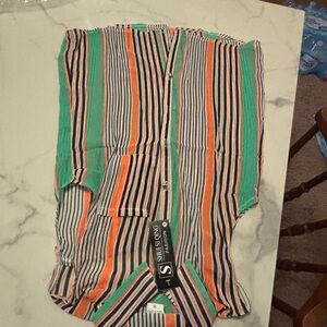 Striped Multicolor Button-Up Shirt